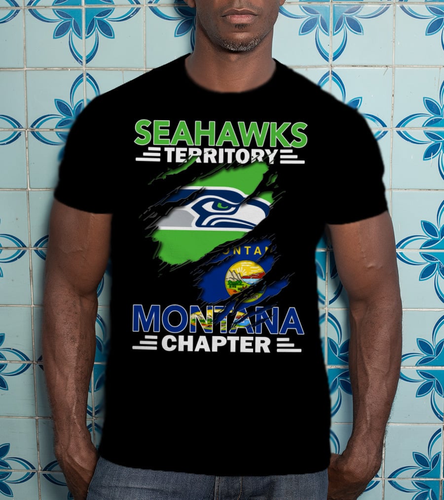 Seahawks Territory Montana Chapter Flag Logo T-Shirt