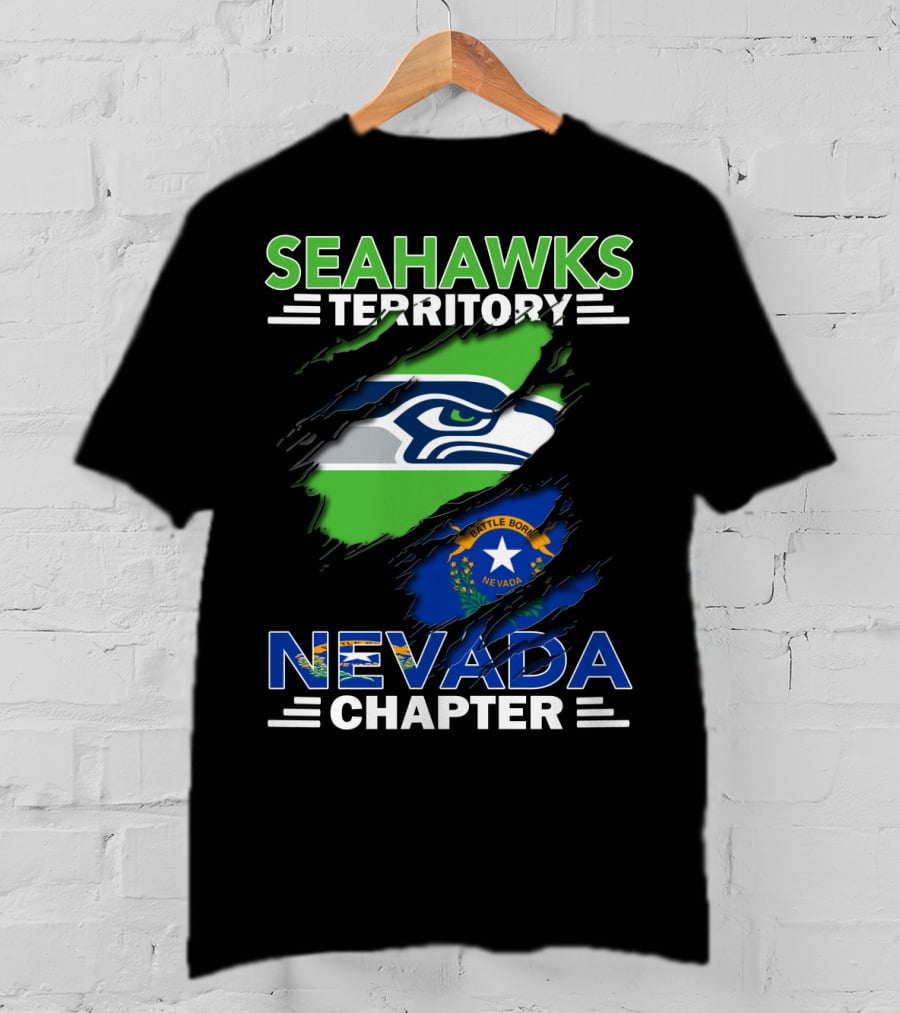 Seahawks Territory Nevada Chapter Battle Born Flag T-Shirt