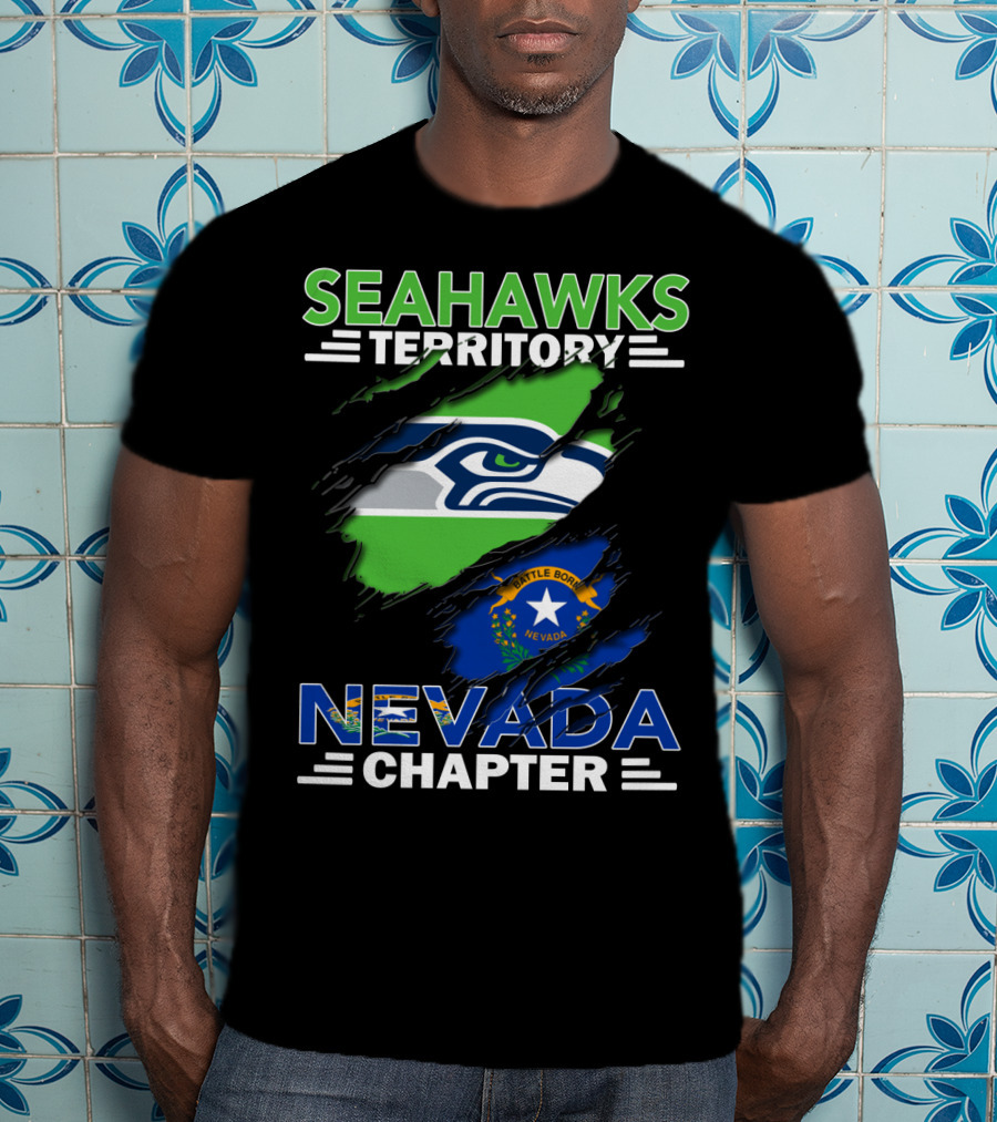 Seahawks Territory Nevada Chapter Battle Born Flag T-Shirt