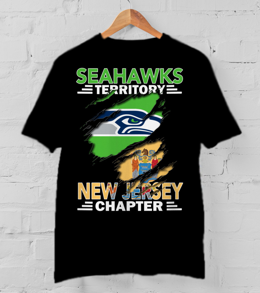 Seahawks Territory New Jersey Chapter Seahawks Logo New Jersey State Flag T-Shirt