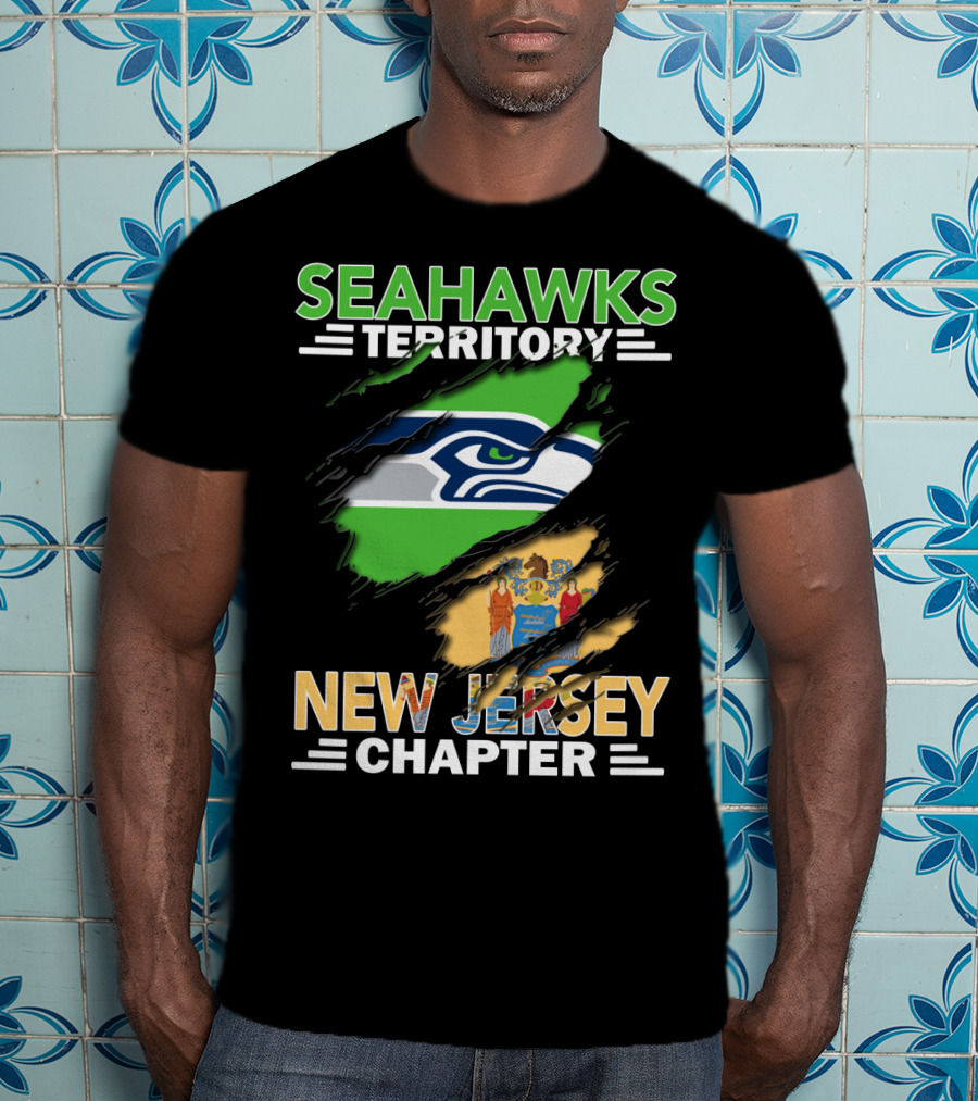 Seahawks Territory New Jersey Chapter Seahawks Logo New Jersey State Flag T-Shirt