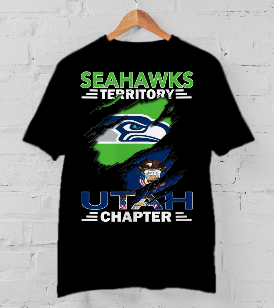 Seahawks Territory Utah Chapter Team Spirit Logo And State Pride T-Shirt