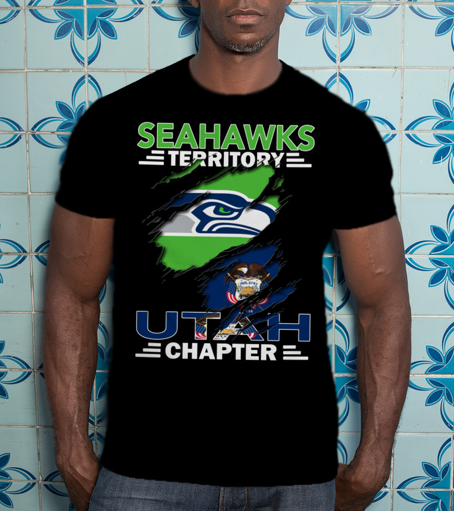 Seahawks Territory Utah Chapter Team Spirit Logo And State Pride T-Shirt