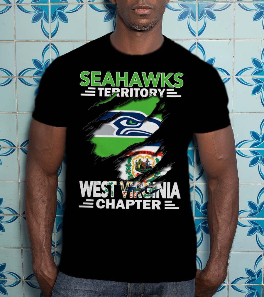 Seahawks Territory West Virginia Chapter With Seahawks Logo And West Virginia State Flag Elements T-Shirt