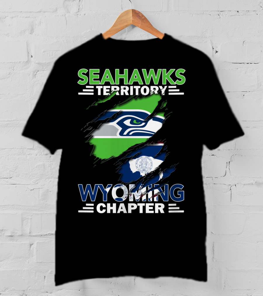 Seahawks Territory Wyoming Chapter Seahawks Logo Wyoming Flag T-Shirt