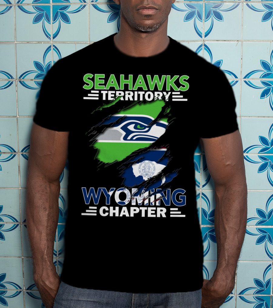 Seahawks Territory Wyoming Chapter Seahawks Logo Wyoming Flag T-Shirt