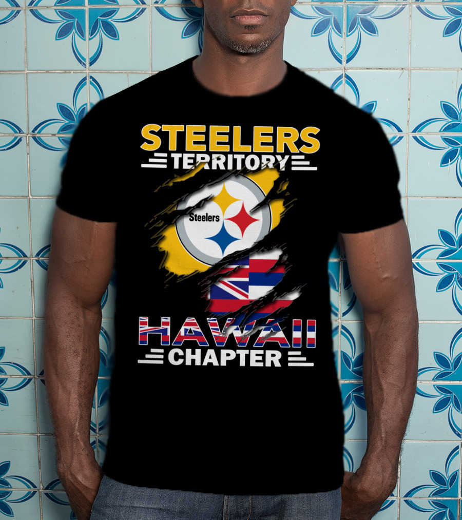 Steelers Territory Hawaii Chapter Steelers Logo And Hawaii Flag T-Shirt