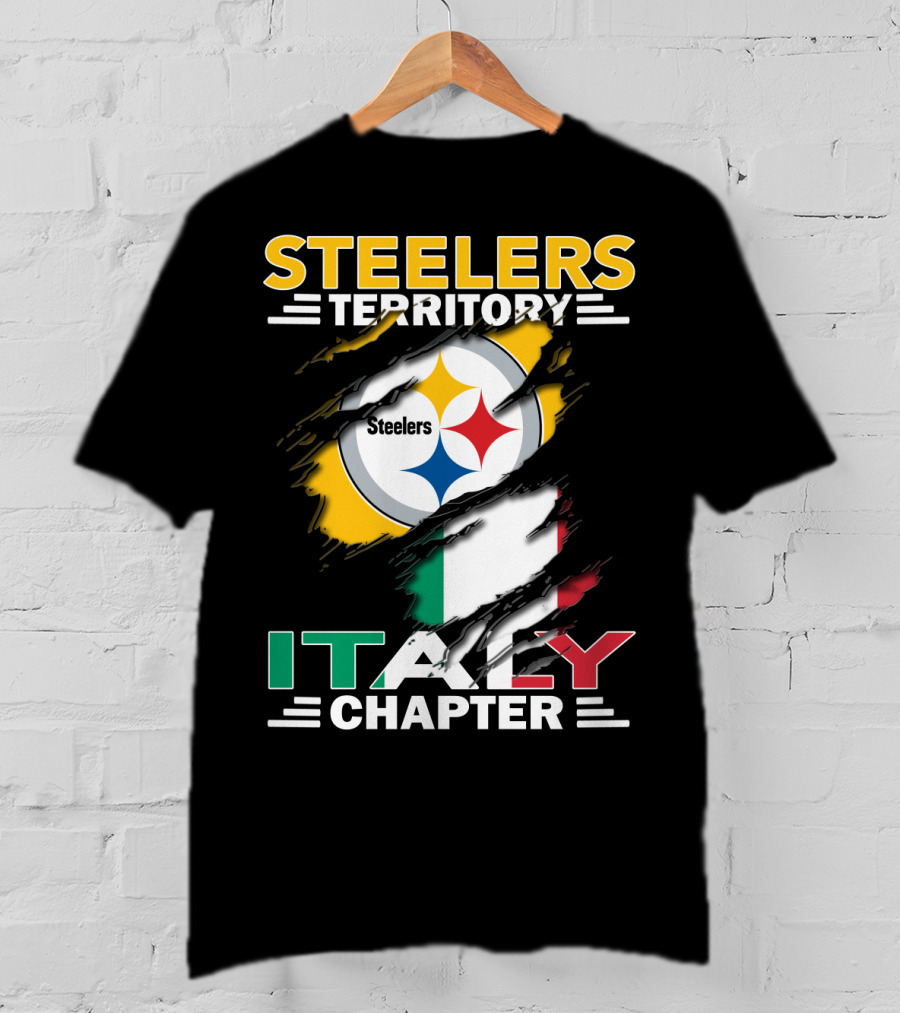 Steelers Territory Italy Chapter Steelers Logo Italian Flag T-Shirt