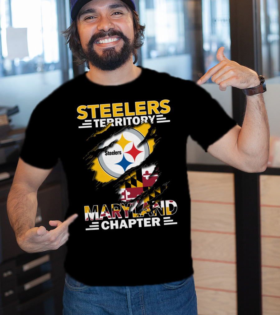 Steelers Territory Maryland Chapter Steelers Logo Maryland Flag T-Shirt