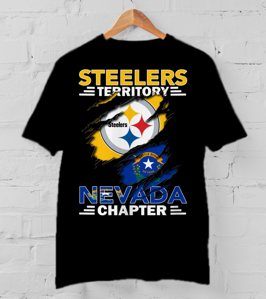 Steelers Territory Nevada Chapter Battle Born Flag Tribute T-Shirt