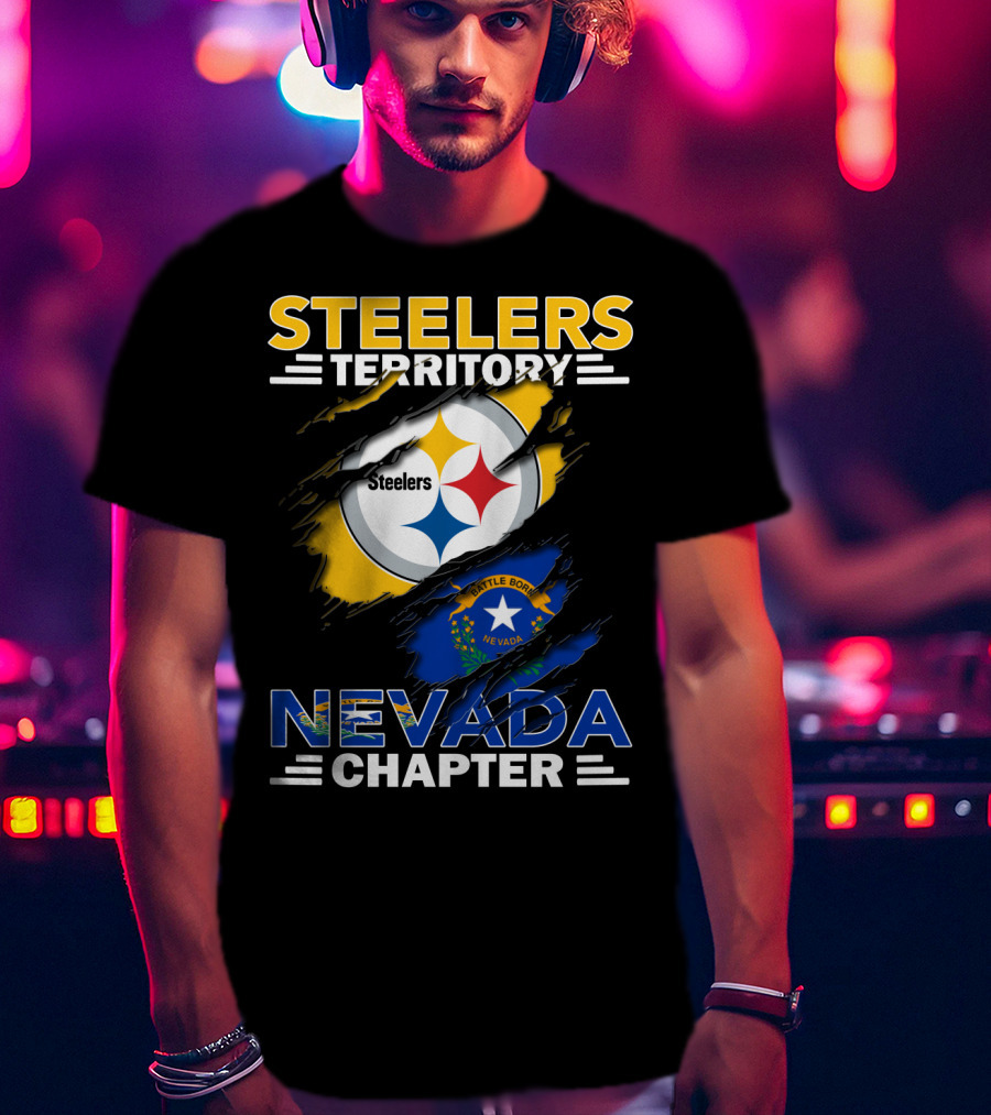 Steelers Territory Nevada Chapter Battle Born Flag Tribute T-Shirt