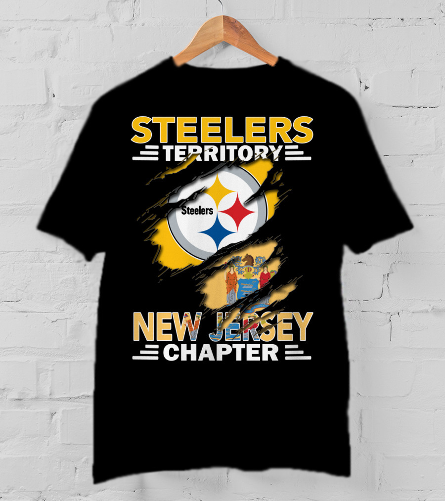Steelers Territory New Jersey Chapter Steelers Logo New Jersey Flag T-Shirt