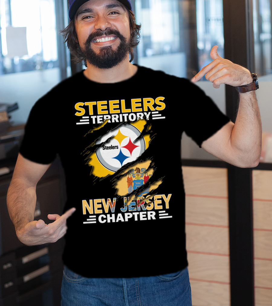 Steelers Territory New Jersey Chapter Steelers Logo New Jersey Flag T-Shirt