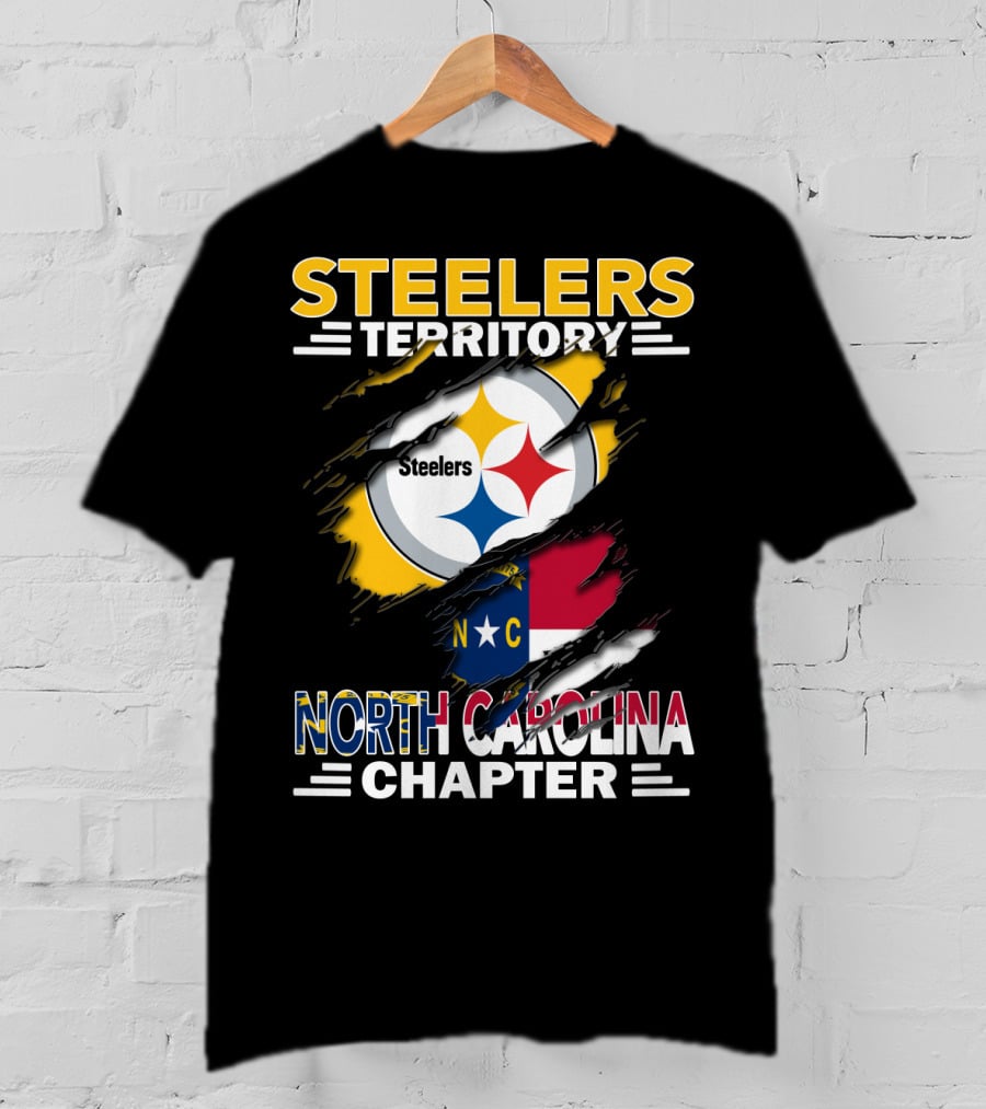 Steelers Territory North Carolina Chapter Steelers Logo And North Carolina Flag T-Shirt