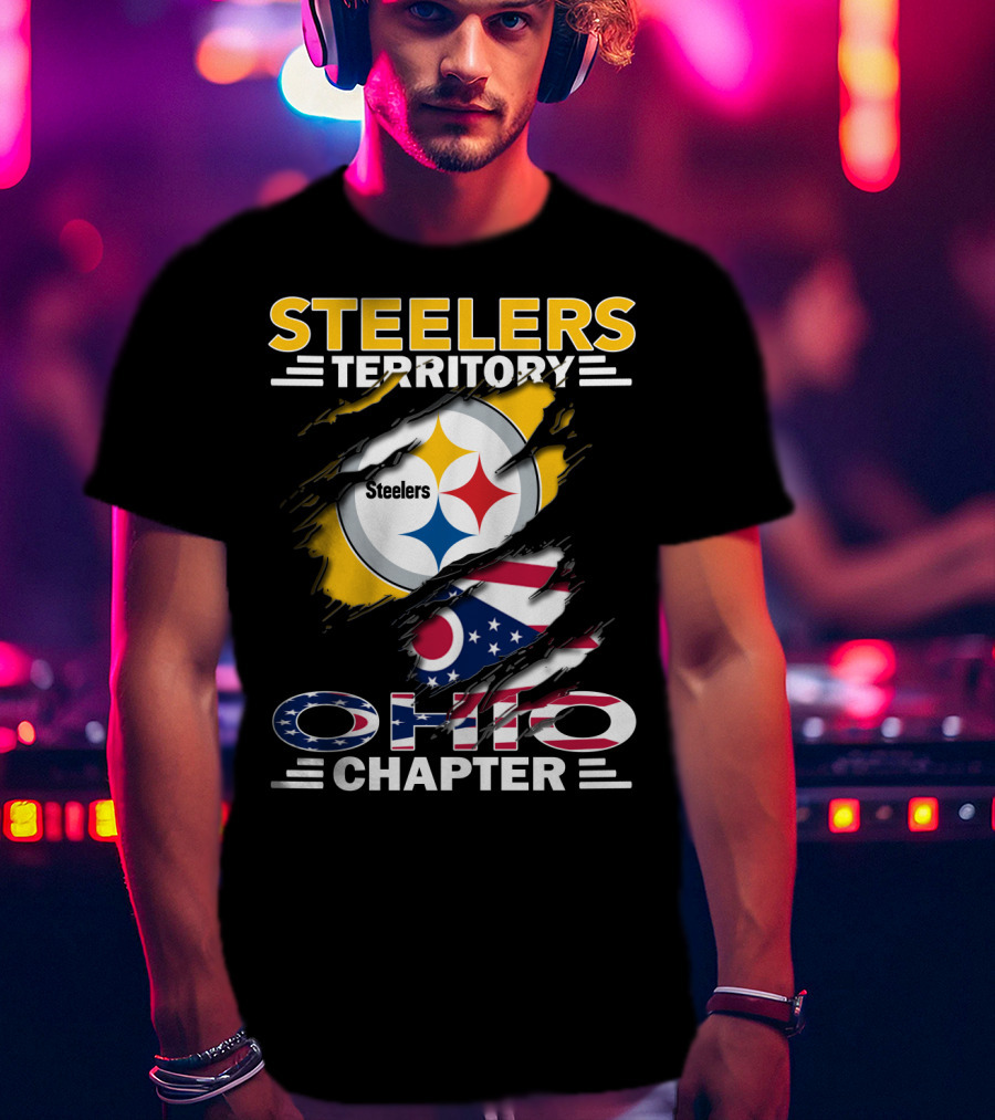 Steelers Territory Ohio Chapter Flag Rip T-Shirt