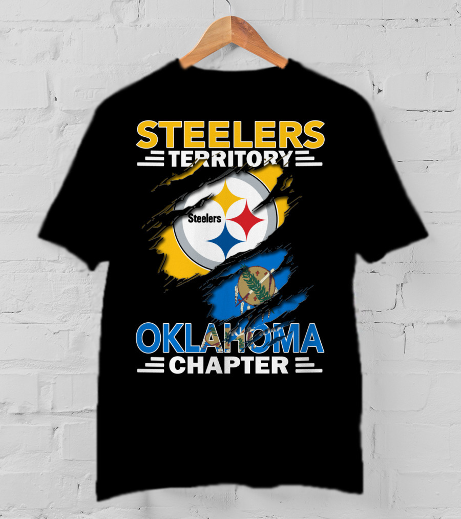 Steelers Territory Oklahoma Chapter Logo With State Flag T-Shirt