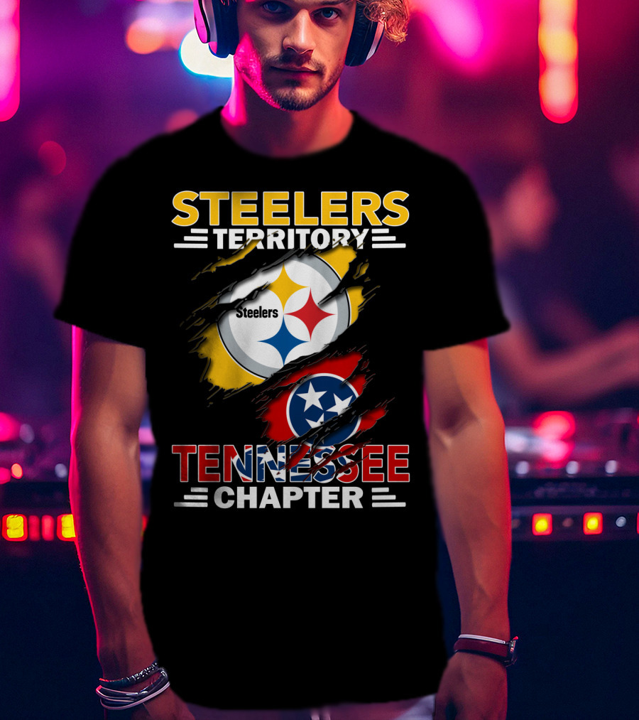 Steelers Territory Tennessee Chapter Steelers Logo Tennessee Flag T-Shirt