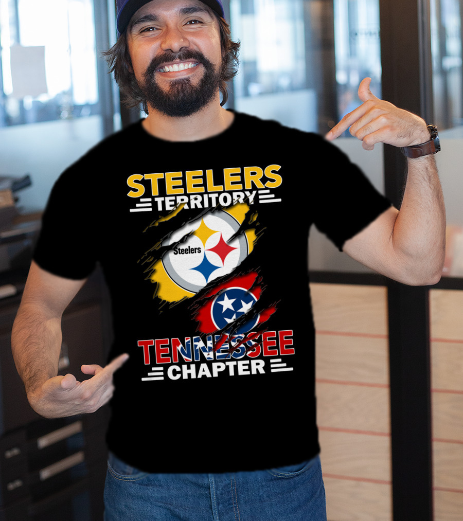 Steelers Territory Tennessee Chapter Steelers Logo Tennessee Flag T-Shirt