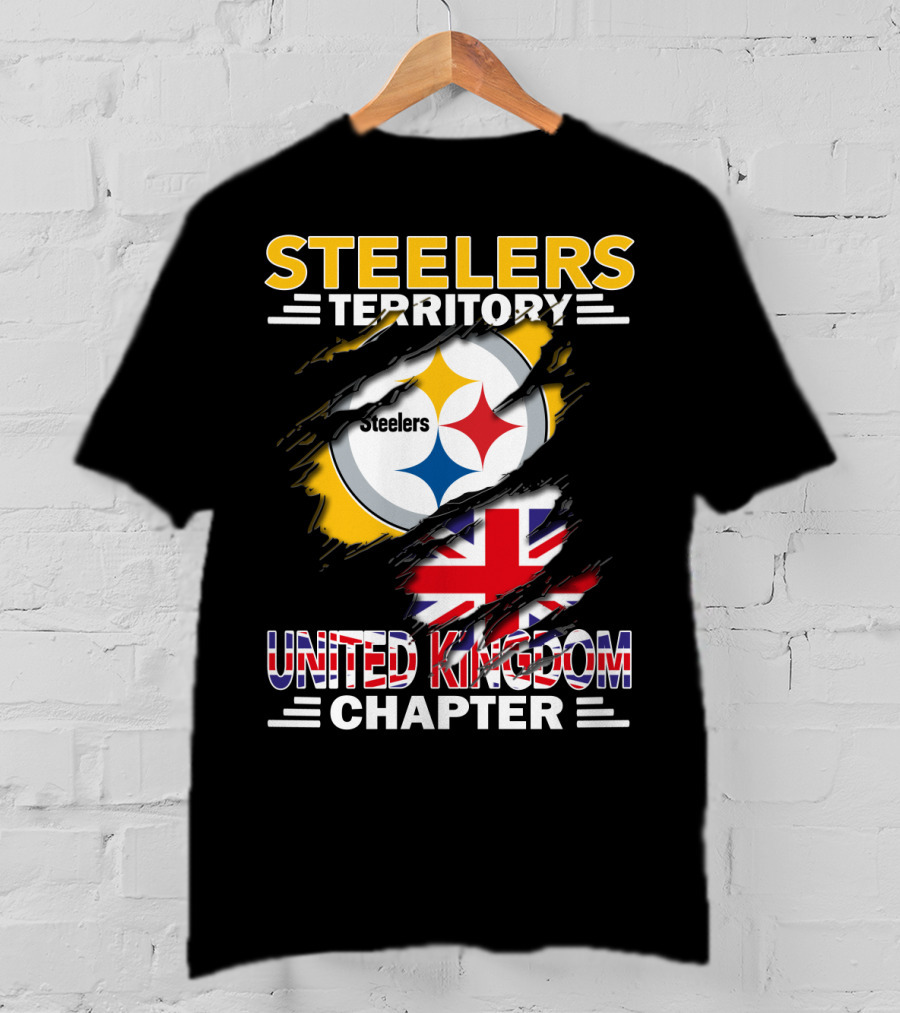 Steelers Territory United Kingdom Chapter Steelers Logo And Union Jack T-Shirt