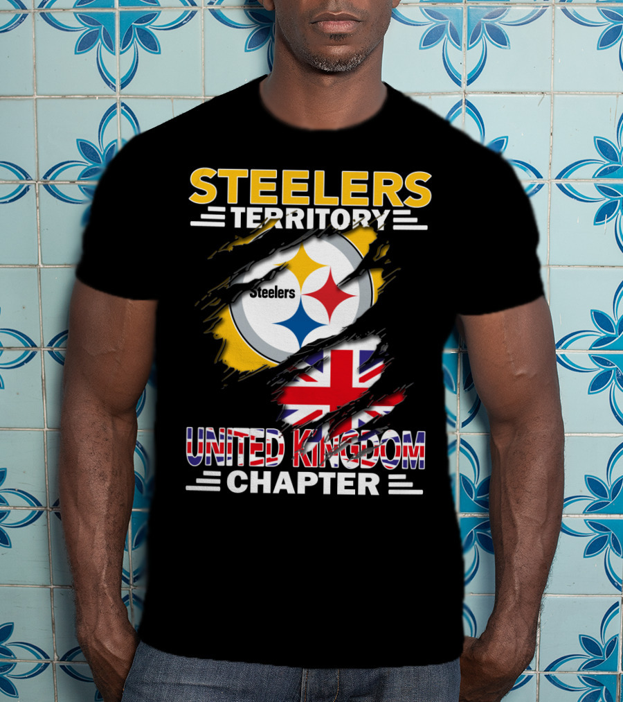 Steelers Territory United Kingdom Chapter Steelers Logo And Union Jack T-Shirt