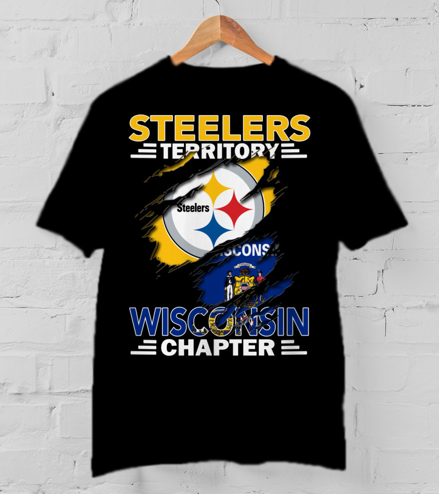 Steelers Territory Wisconsin Chapter Fans With State Flag And Team T-Shirt