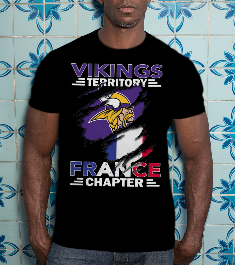 Vikings Territory France Chapter Nordic Heritage Football Fan Group T-Shirt