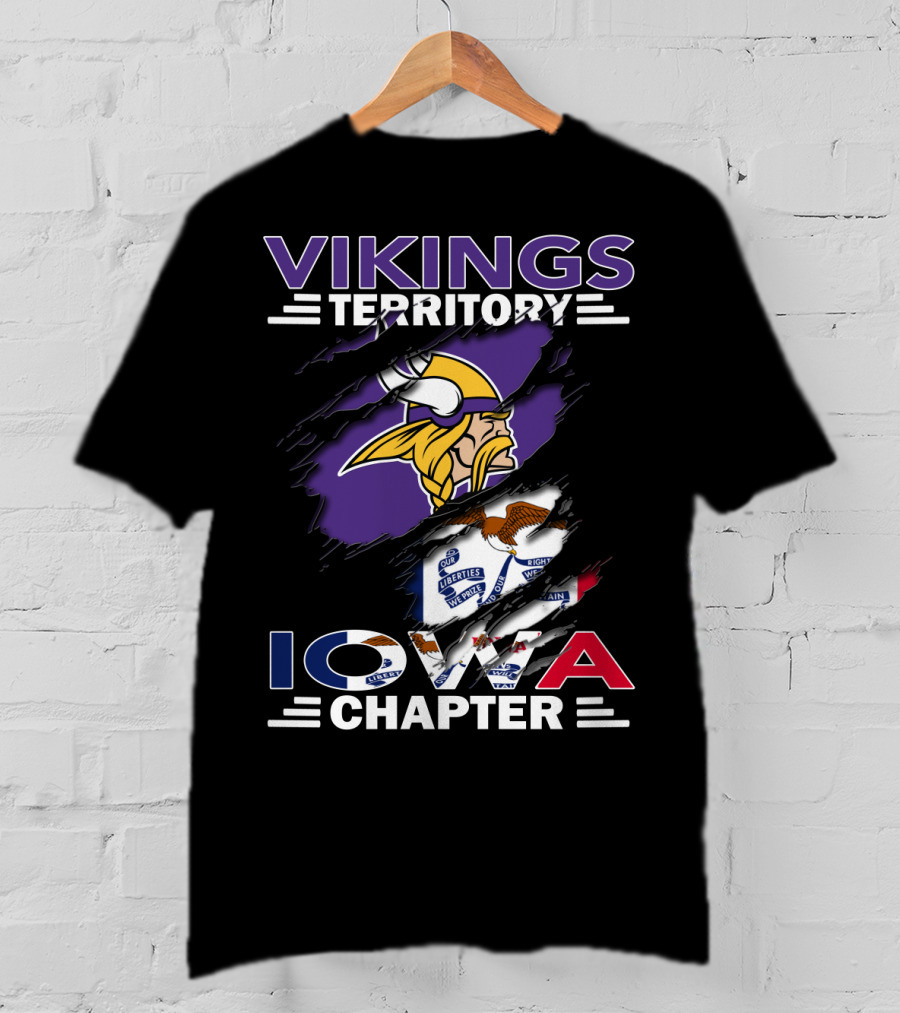 Vikings Territory Iowa Chapter Minnesota NFL Football Fan Club T-Shirt