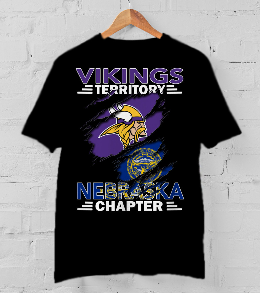 Vikings Territory Nebraska Chapter Viking Logo Nebraska Seal T-Shirt