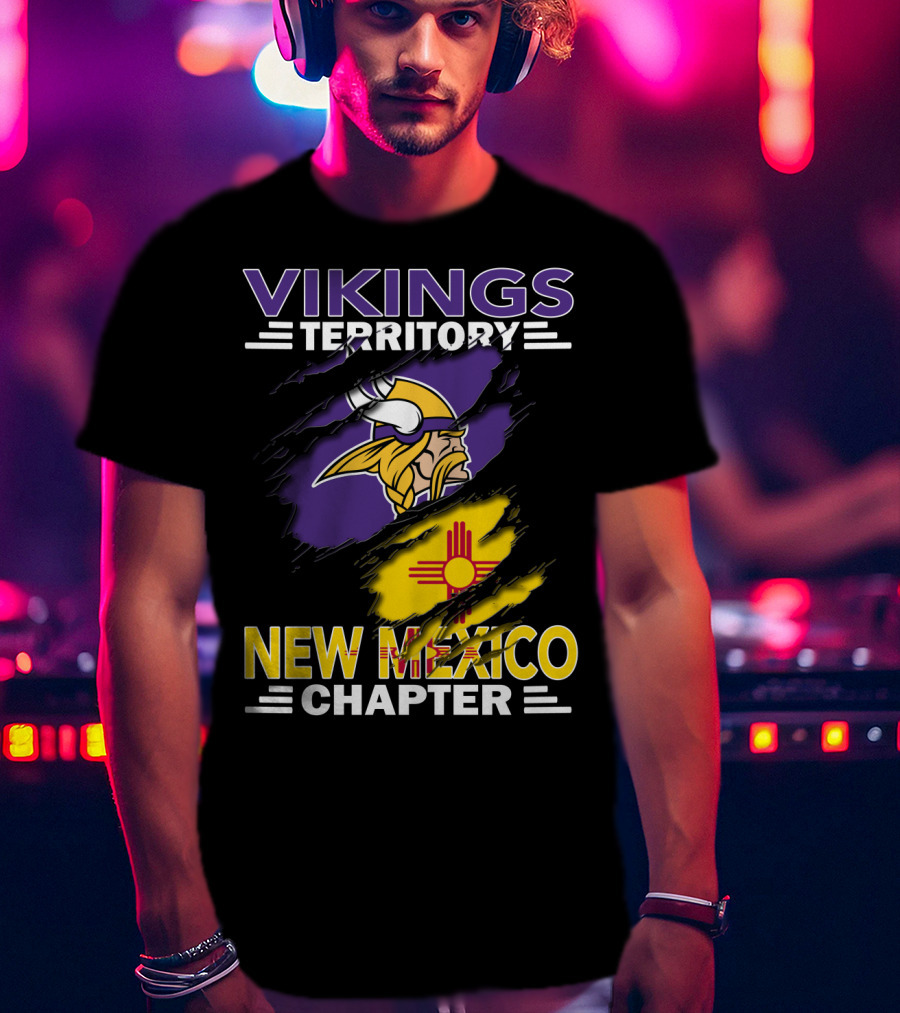 Vikings Territory New Mexico Chapter Minnesota Vikings New Mexico Flag T-Shirt