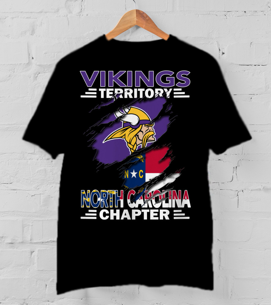 Vikings Territory North Carolina Chapter NC Flag And Viking T-Shirt