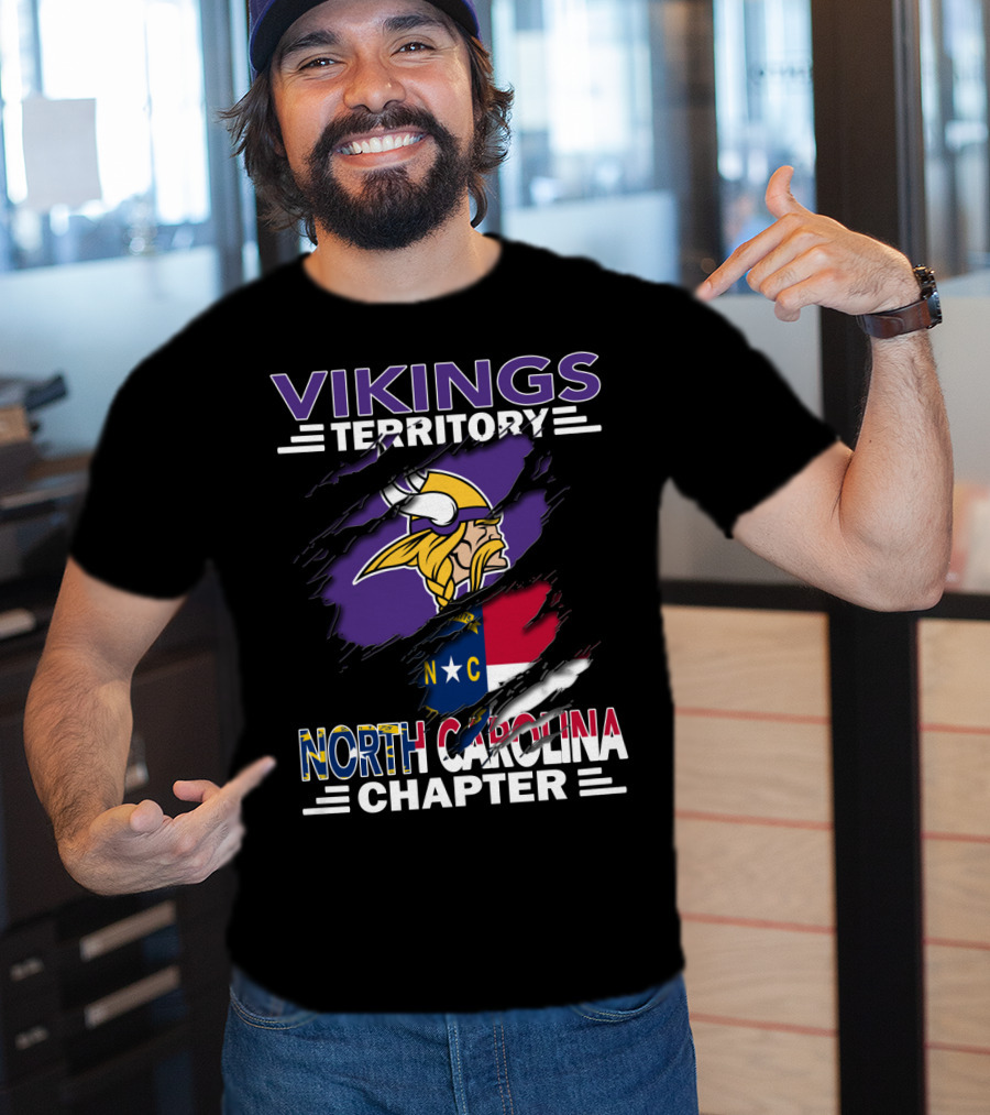 Vikings Territory North Carolina Chapter NC Flag And Viking T-Shirt