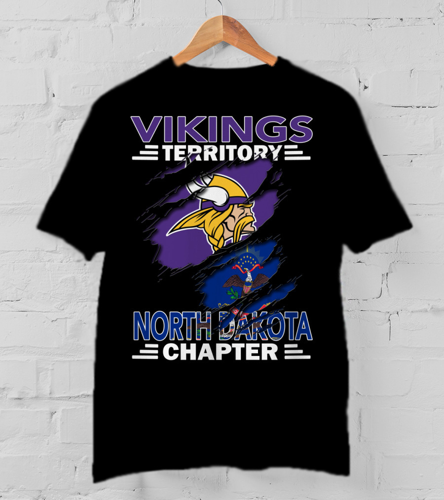 Vikings Territory North Dakota Chapter NFL Football Fan Club T-Shirt