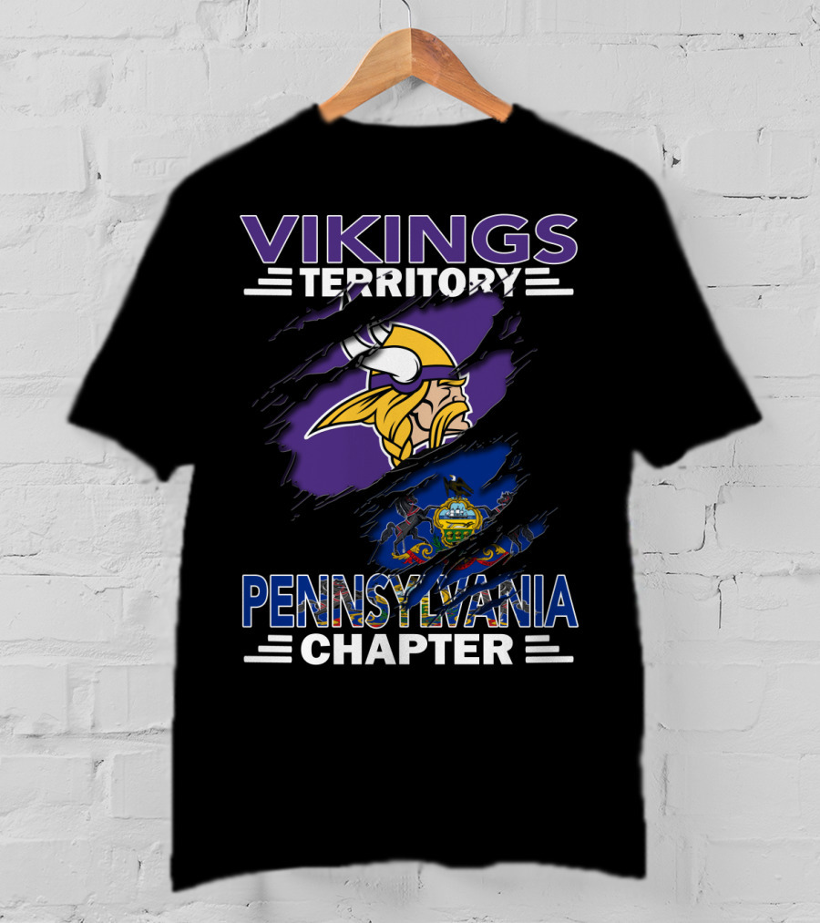 Vikings Territory Pennsylvania Chapter Minnesota Football State Crest T-Shirt