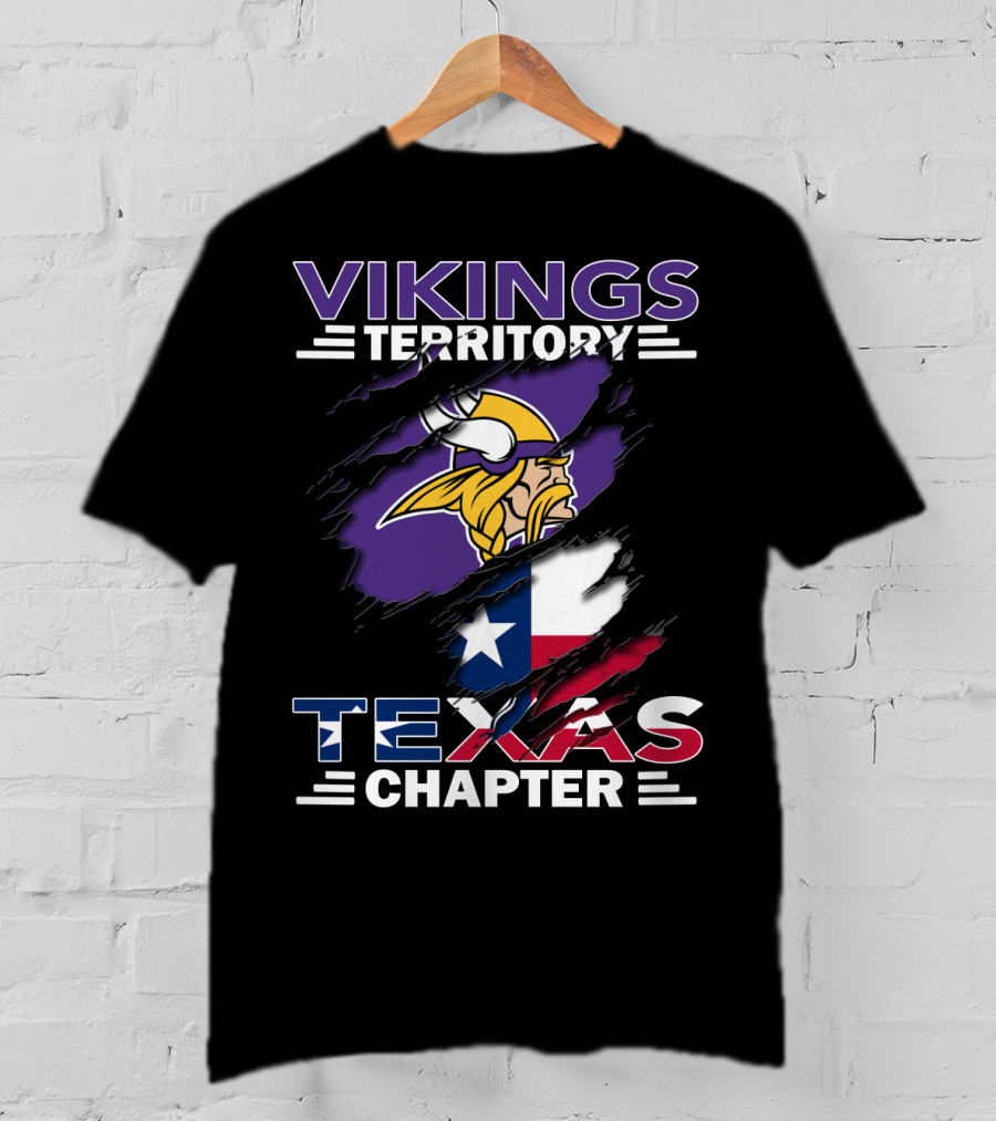 Vikings Territory Texas Chapter Minnesota Football And Lone Star State Flag T-Shirt
