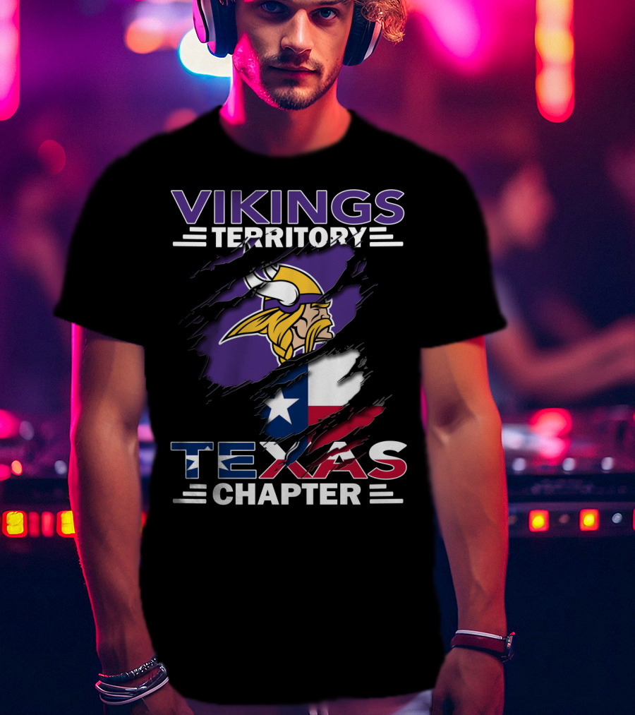 Vikings Territory Texas Chapter Minnesota Football And Lone Star State Flag T-Shirt