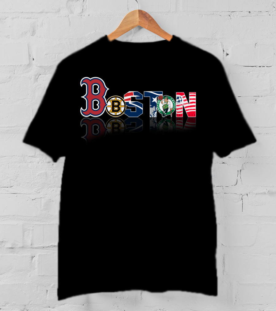 Boston Red Sox Bruins Patriots Celtics USA T-Shirt