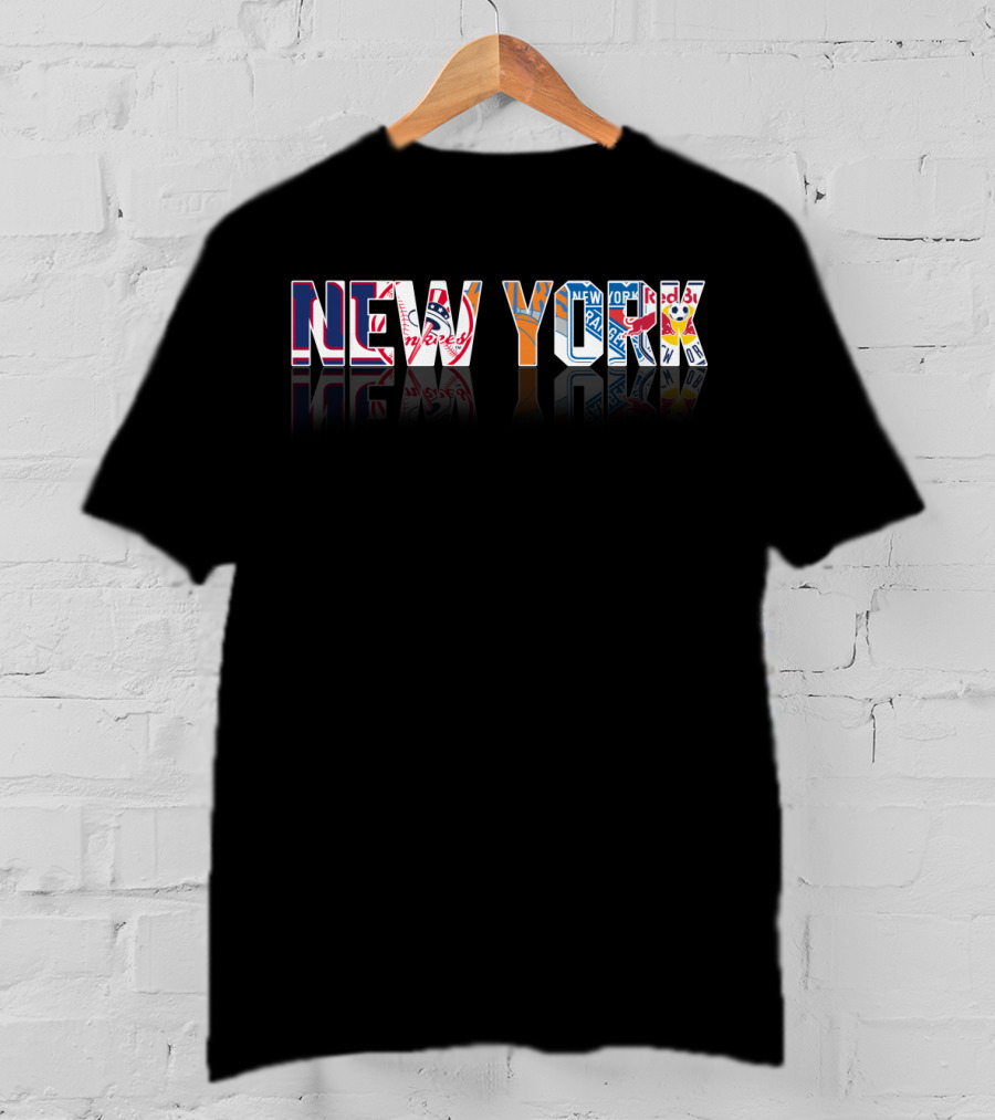 New York Yankees Mets Rangers Giants Knicks Jets Icons T-Shirt