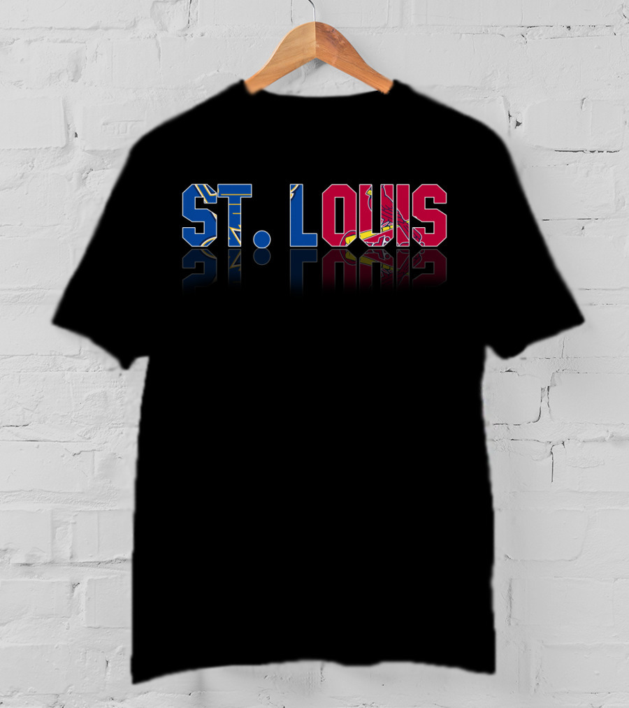 St. Louis Blues Cardinals NHL MLB Reflection T-Shirt