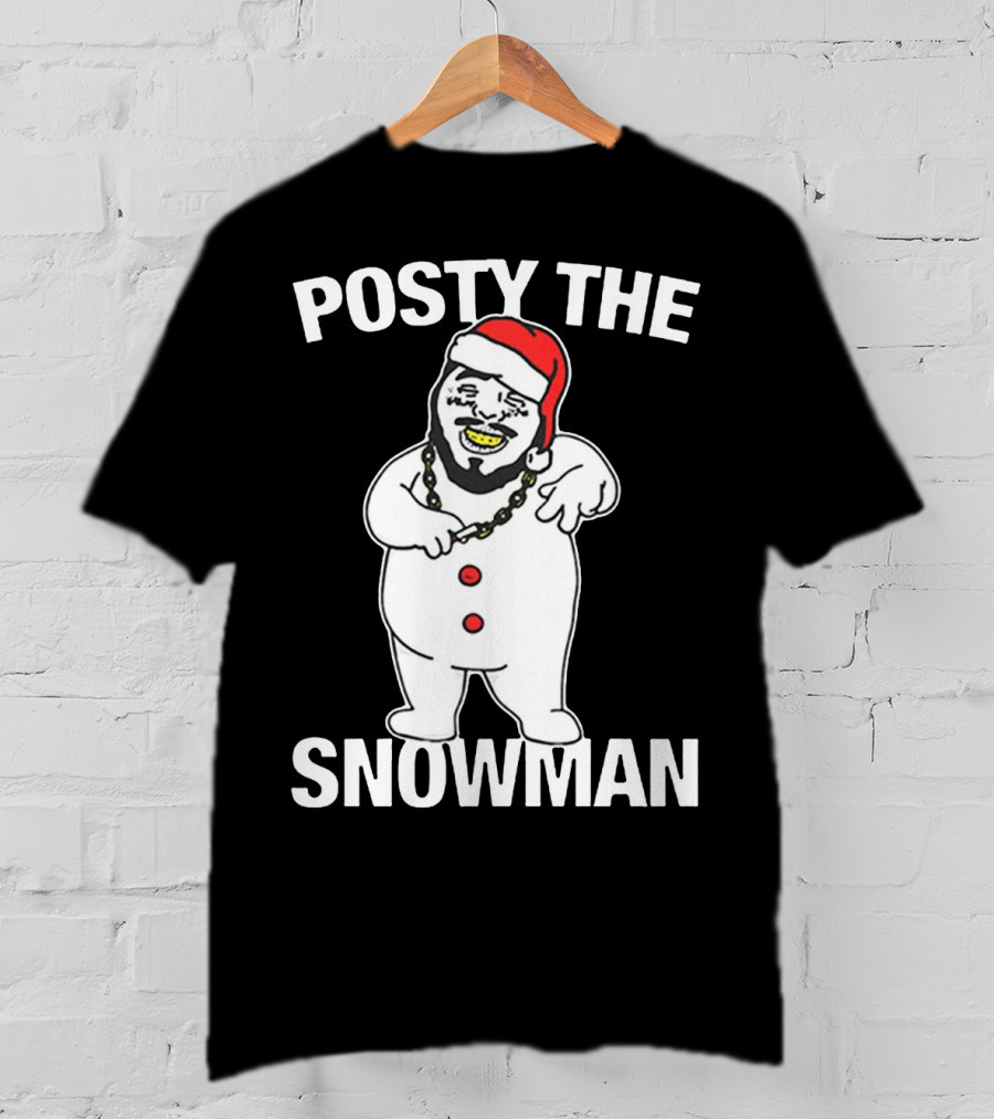 Merry Christmas Posty The Snowman Santa Malone T-Shirt