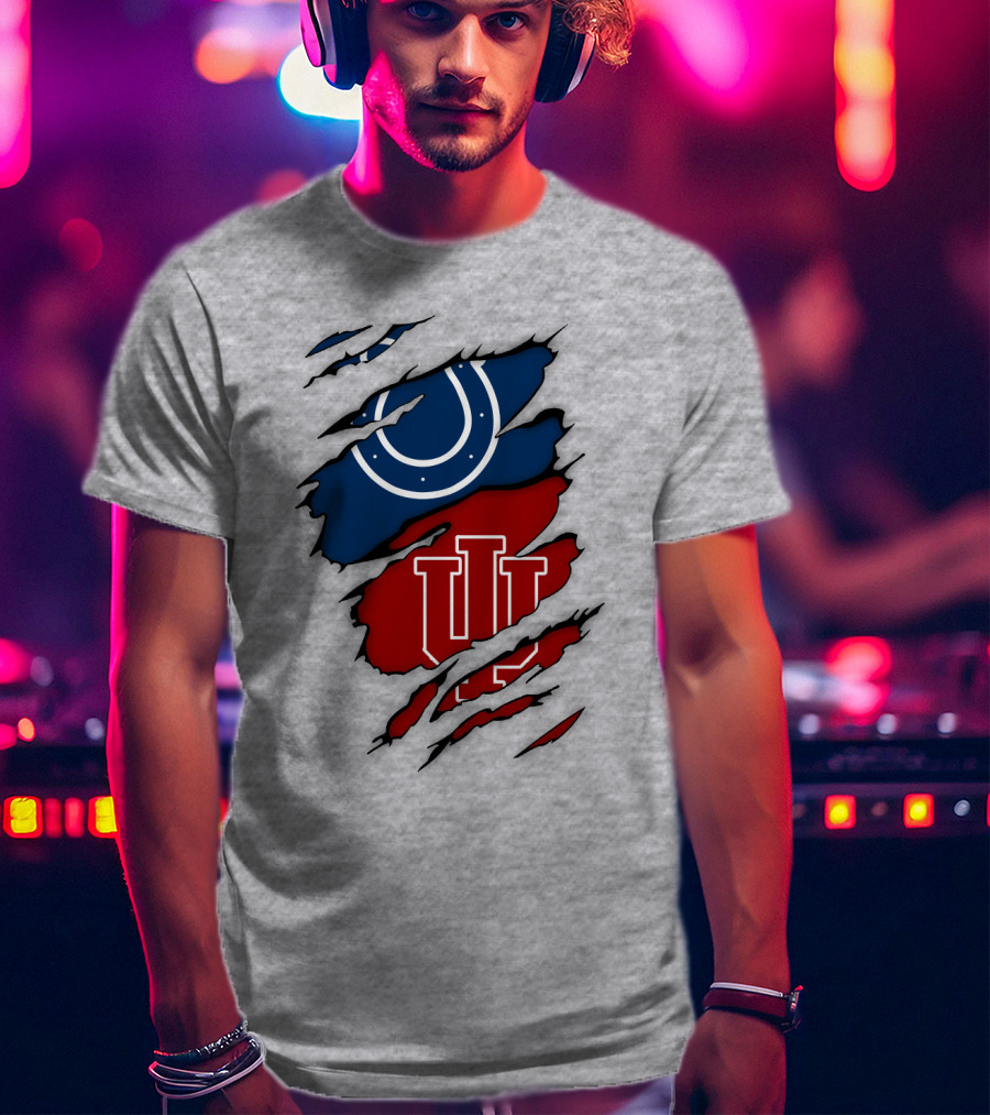 Indianapolis Colts Indiana Hoosiers Logo Mashup T-Shirt