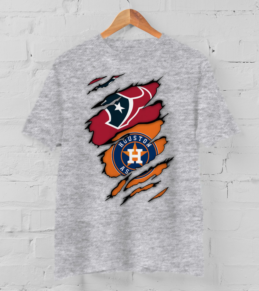 Houston Astros Houston Texans Logo Combination T-Shirt