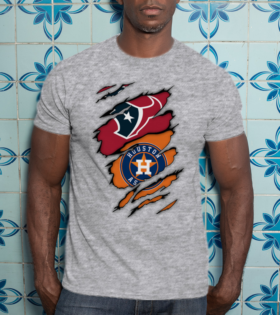 Houston Astros Houston Texans Logo Combination T-Shirt