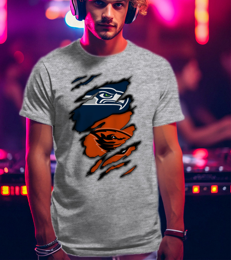Seattle Seahawks Oregon State Beavers Claw T-Shirt