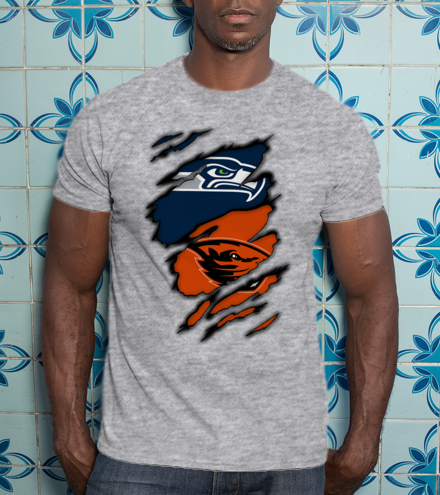 Seattle Seahawks Oregon State Beavers Claw T-Shirt