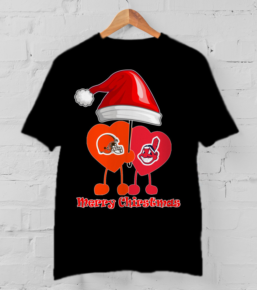 Cleveland Browns Cleveland Indians Merry Christmas T-Shirt