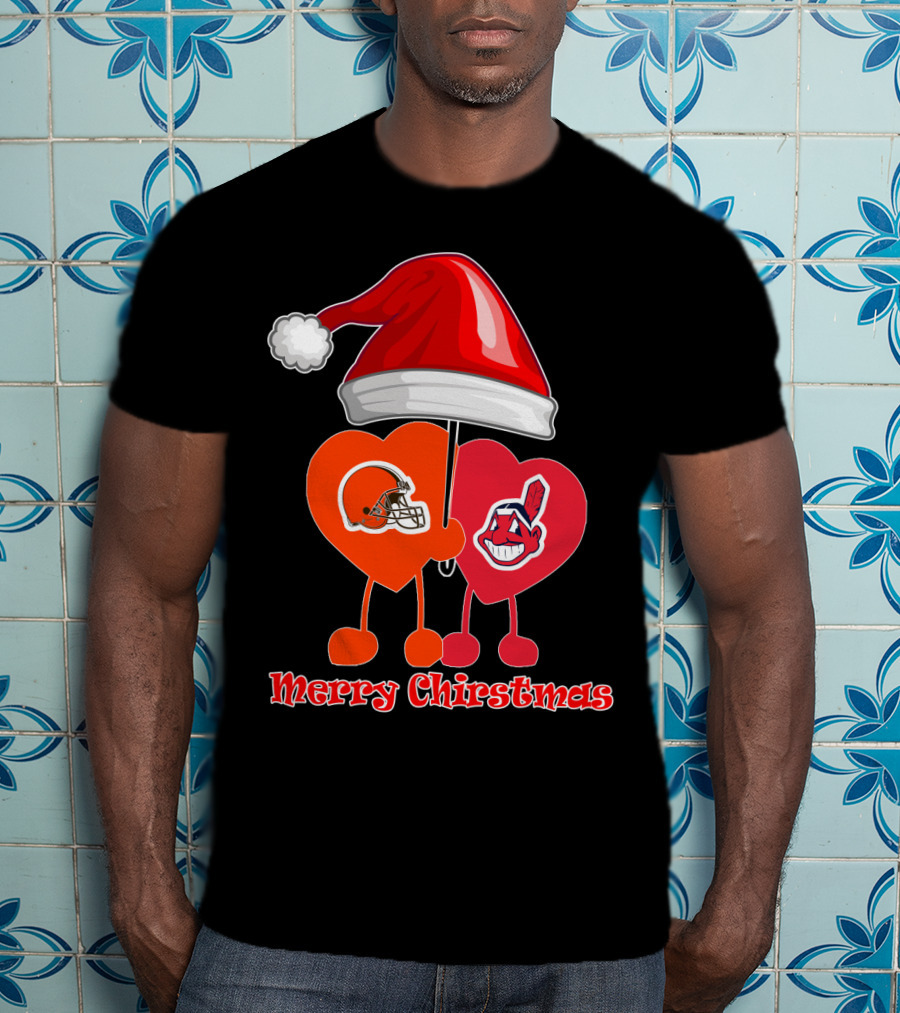 Cleveland Browns Cleveland Indians Merry Christmas T-Shirt