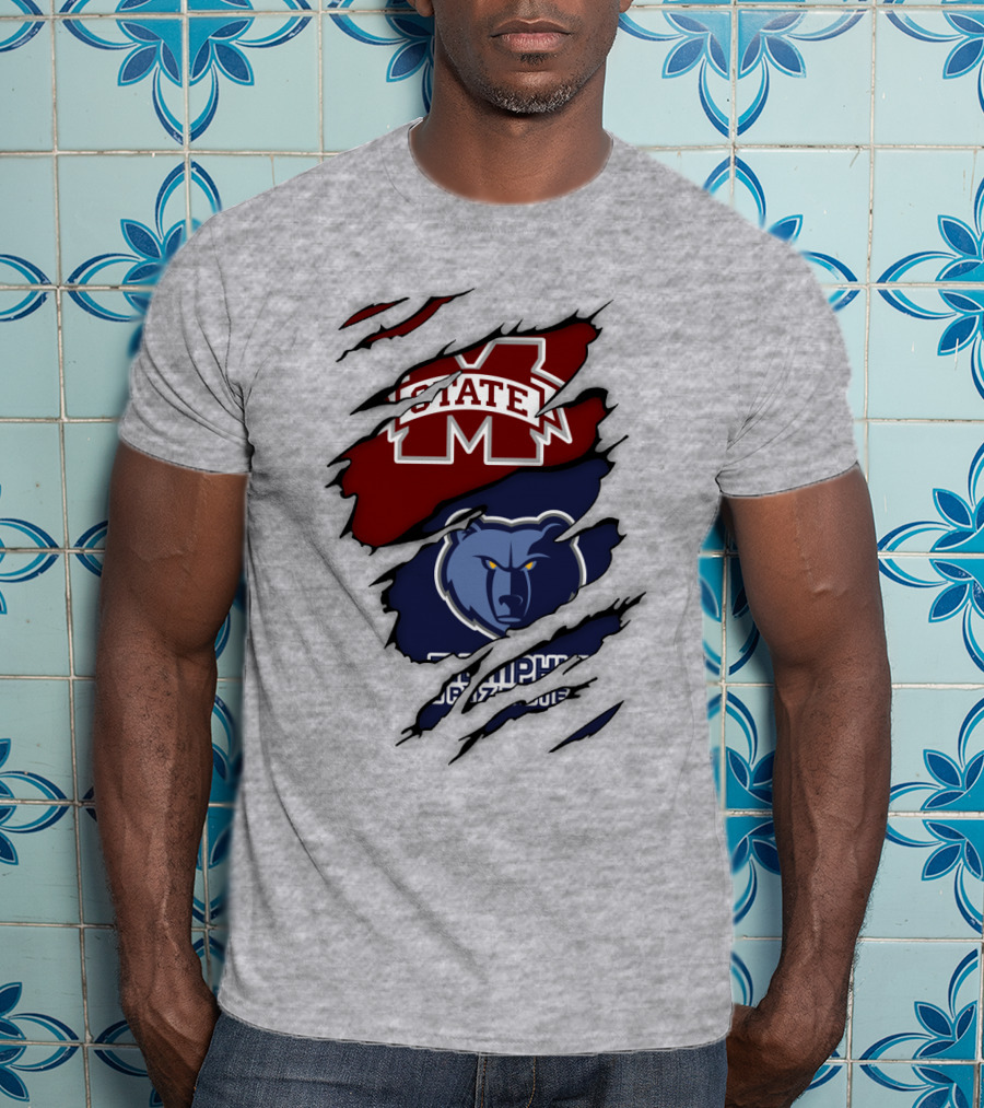 Memphis Grizzlies Mississippi State Bulldogs Rip T-Shirt