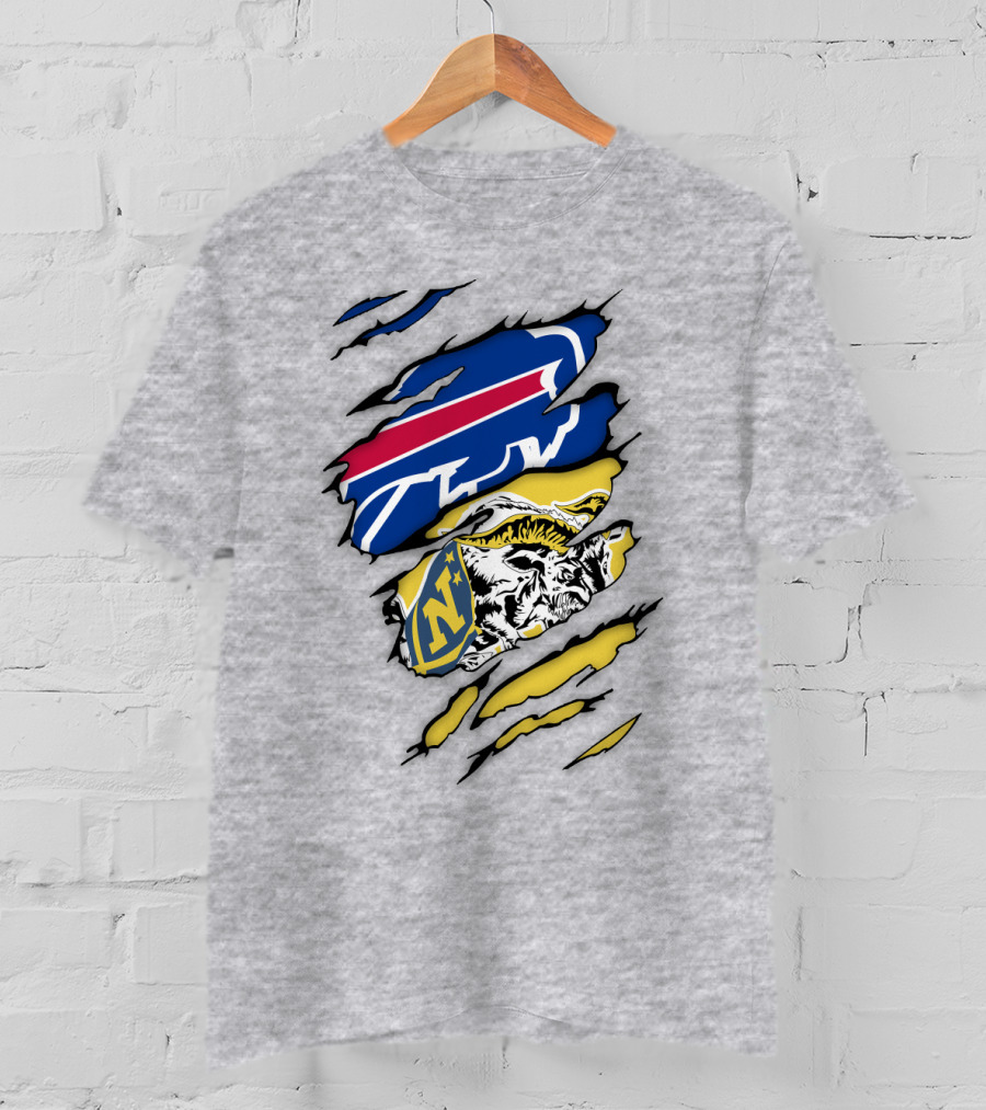 Navy Midshipmen Buffalo Bills Claw Scratch T-Shirt