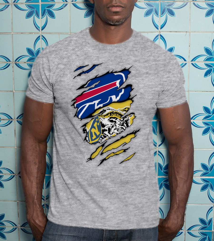 Navy Midshipmen Buffalo Bills Claw Scratch T-Shirt