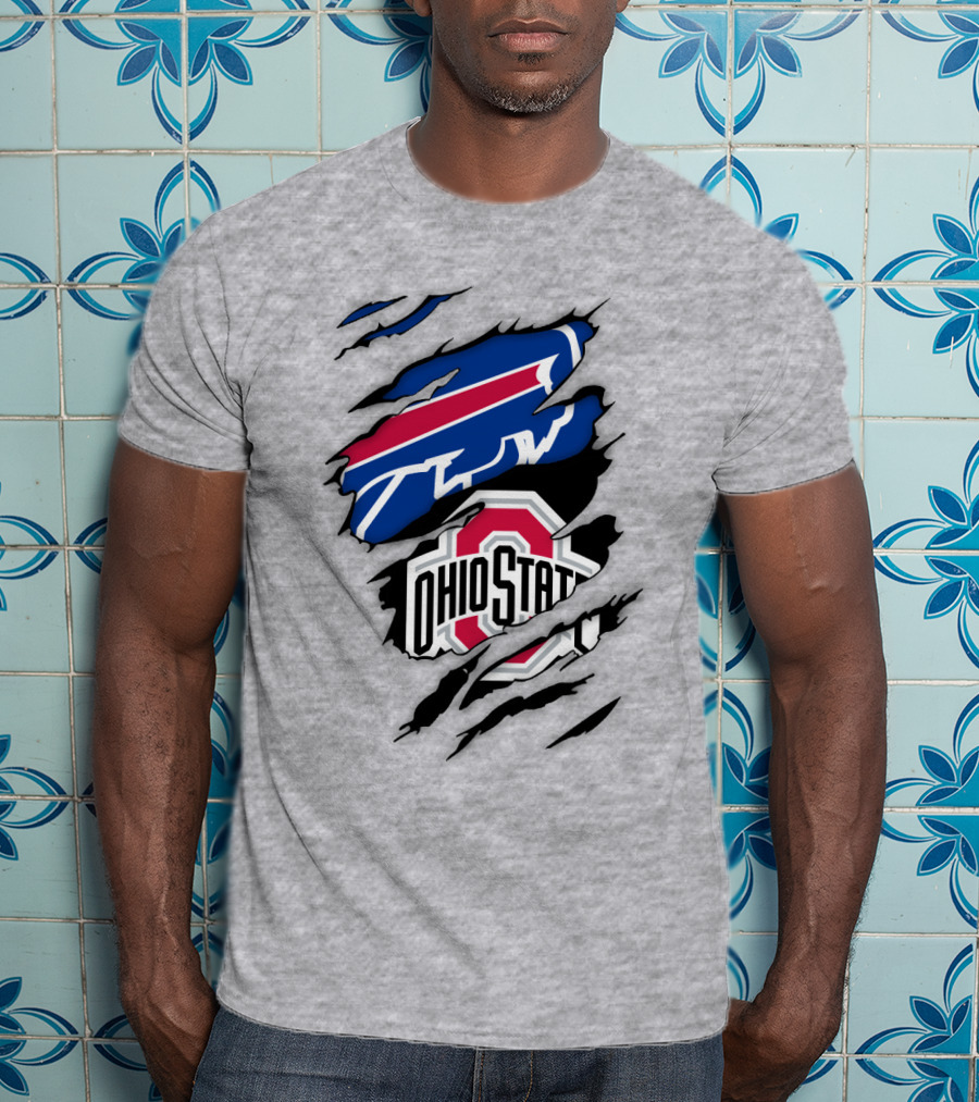 Buffalo Bills Ohio State Buckeye Logo Mashup T-Shirt